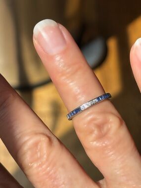 Tiffany & Co. Blue Sapphire and Diamond Full Eternity Band 2.2mm 5.5